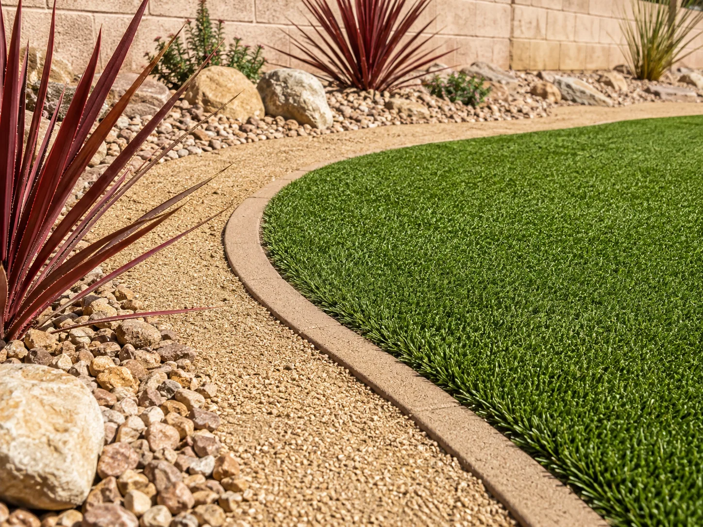 Artificial turf installation detail