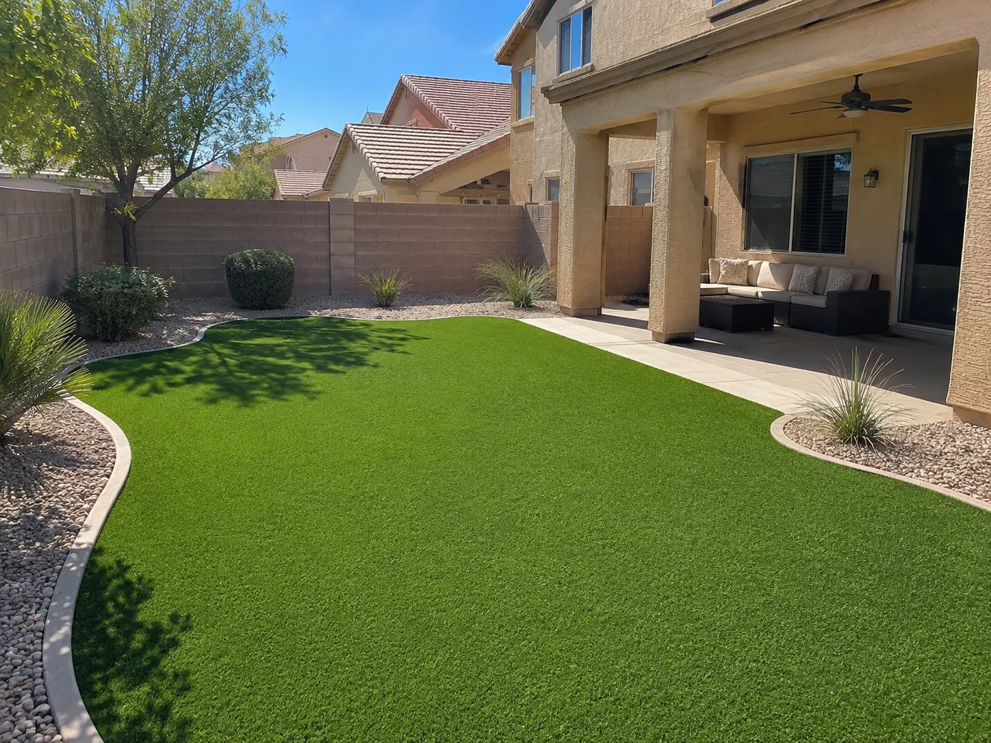 Artificial turf installation detail